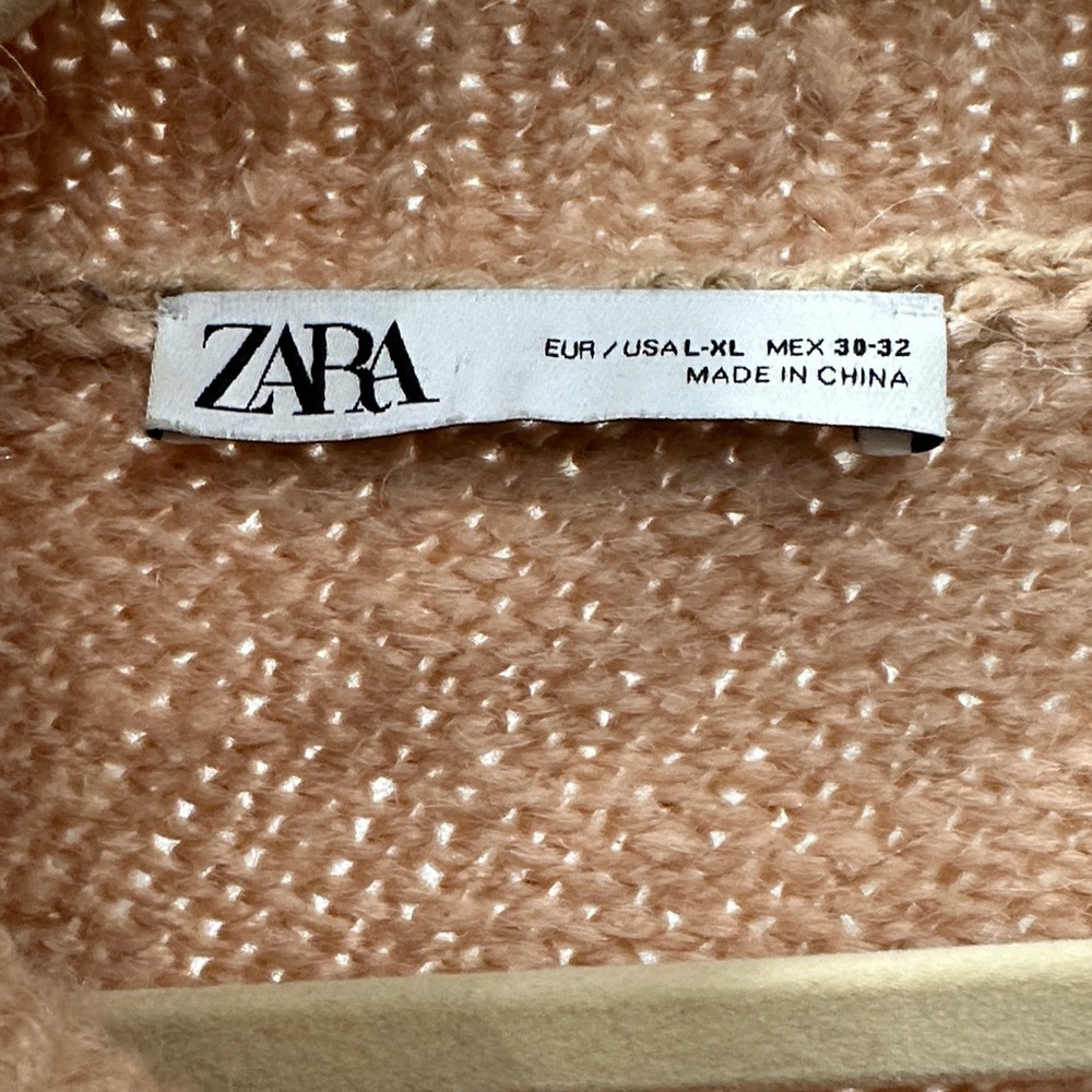 Zara Beige Textured Knit Top